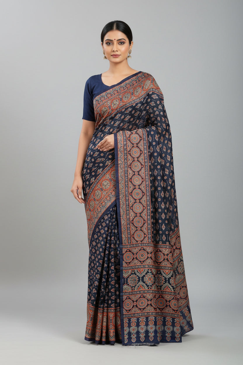 JD000466 Blue Modal Ajrakh without mirror