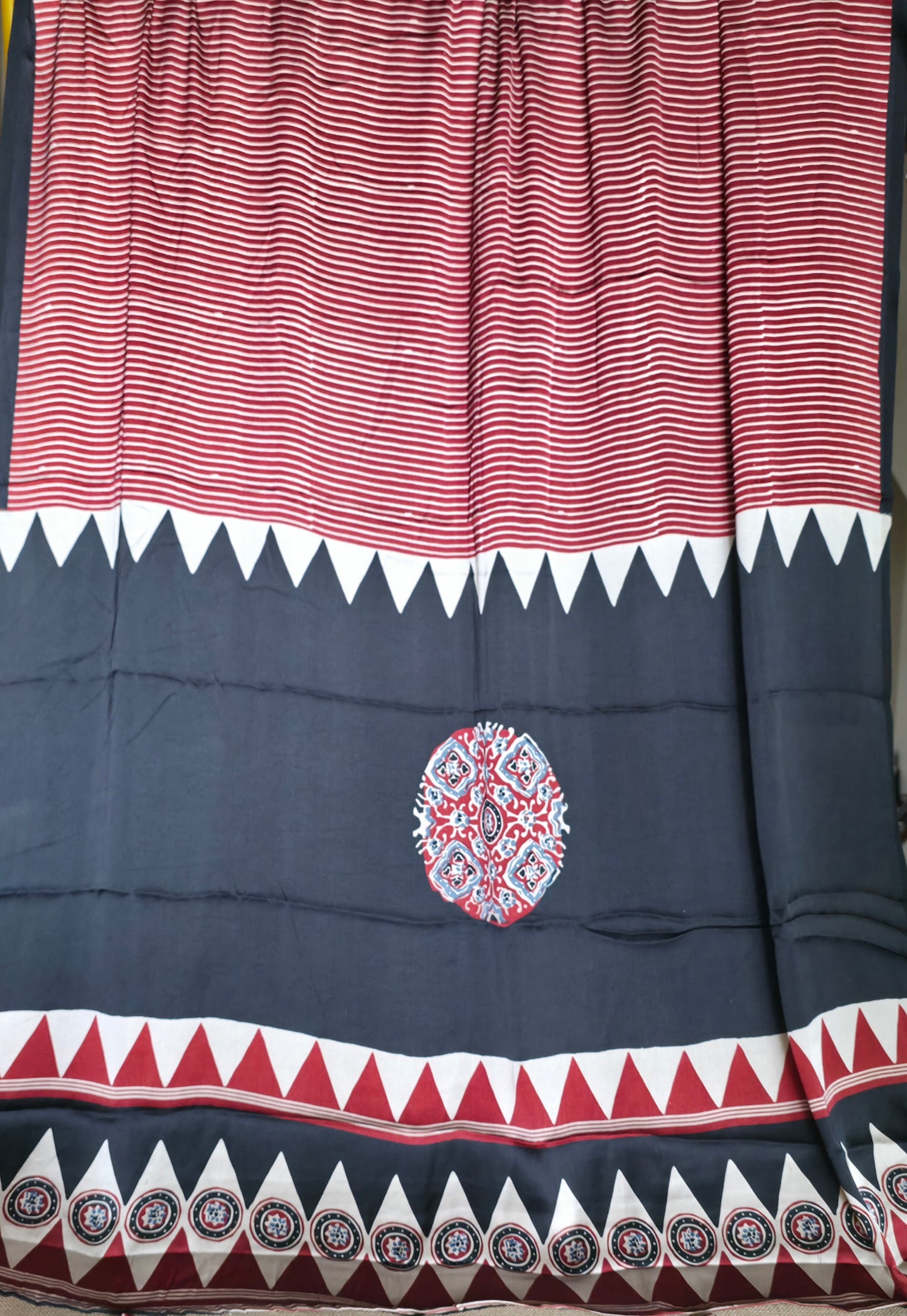 GJ000020 -Ajrakh Printed Silk Saree