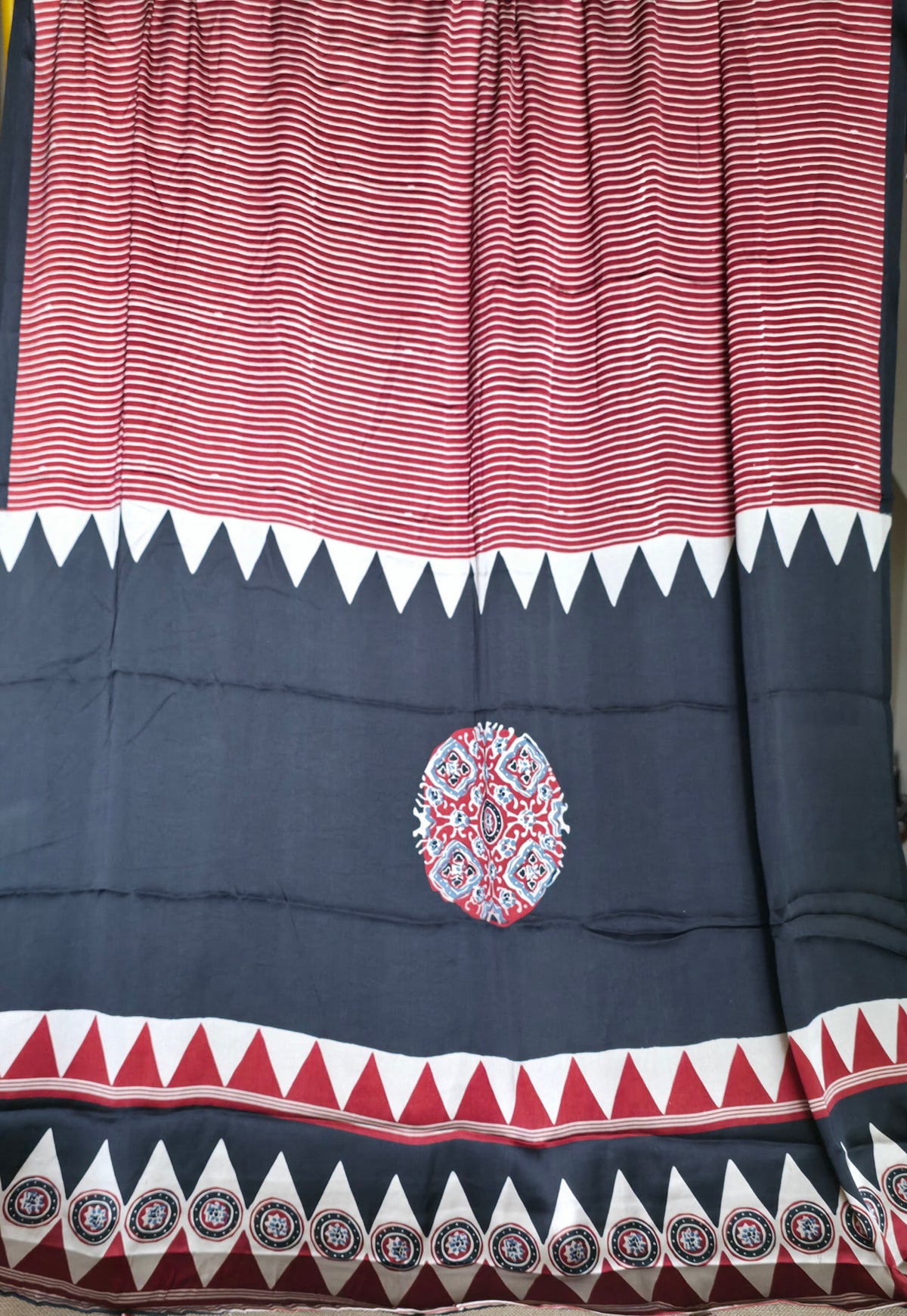 GJ000020 -Ajrakh Printed Silk Saree
