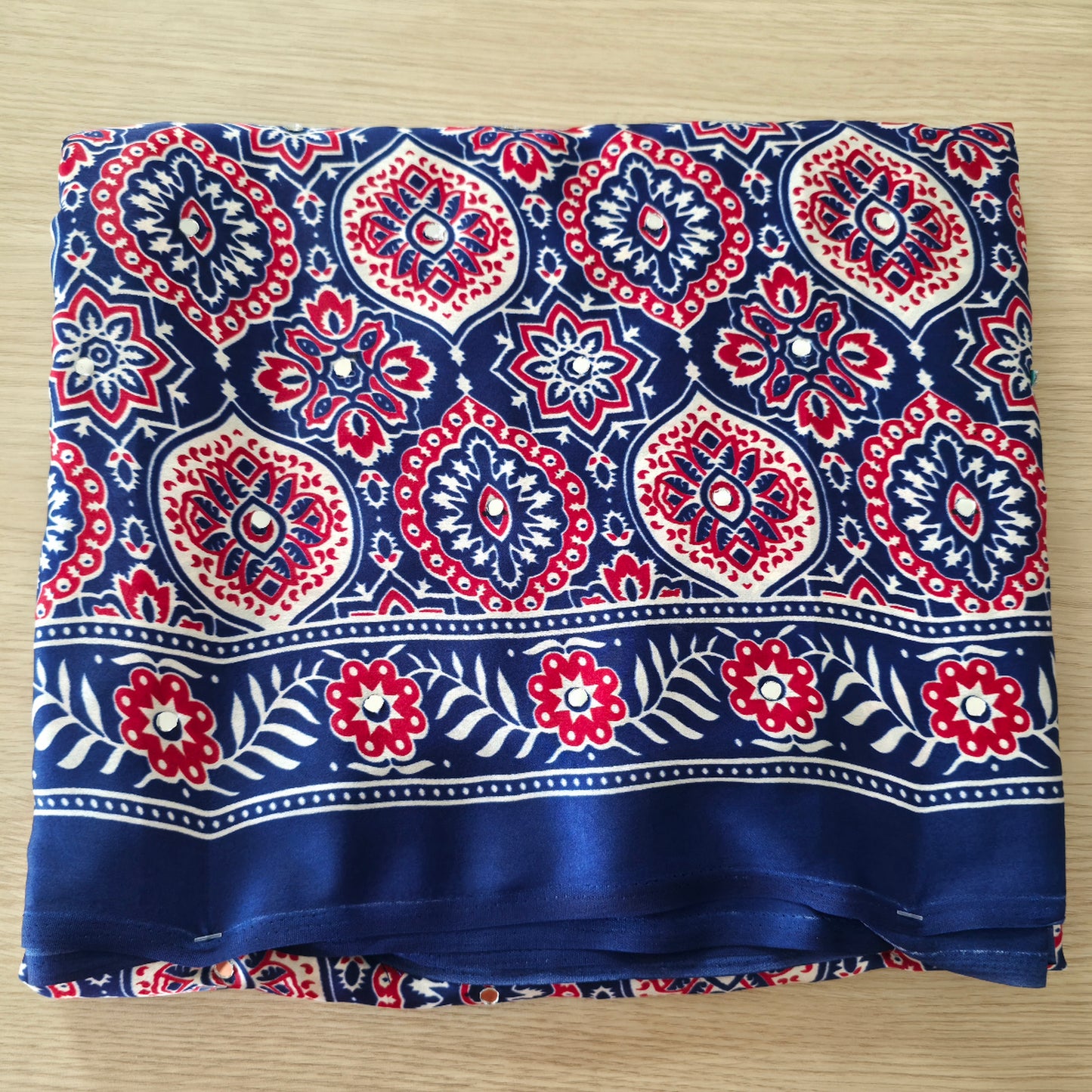 JD000130 Pure Modal Ajrakh with mirror Blue
