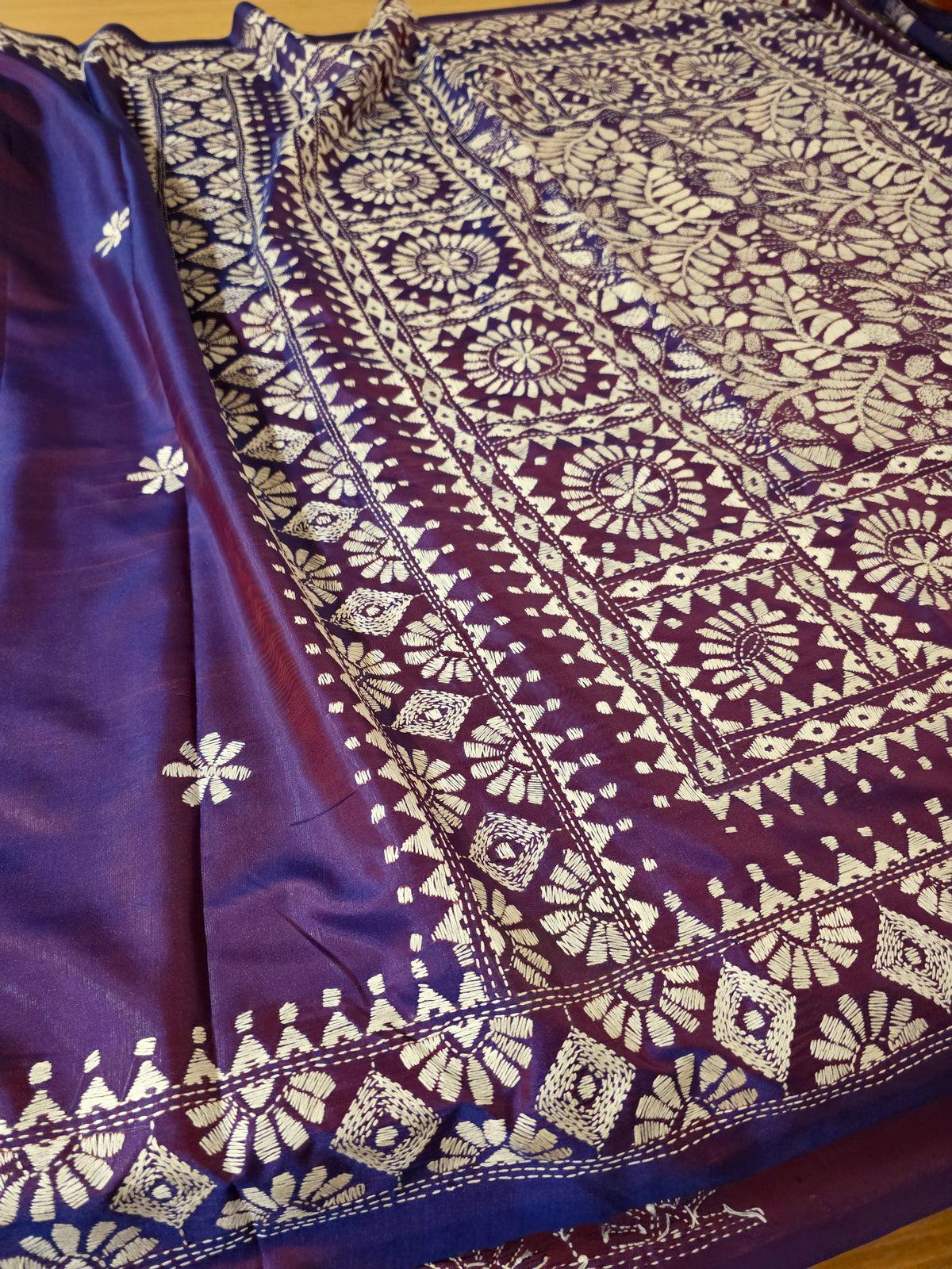 Blue Kantha Stitch