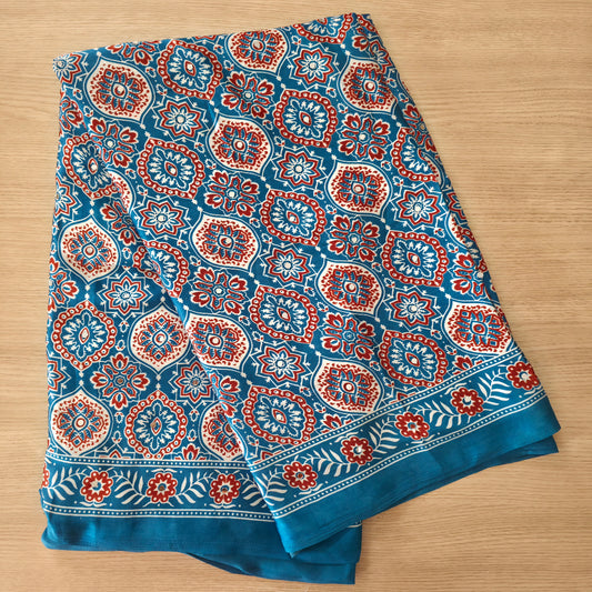 JD000128 Ajrakh mirror work Blue