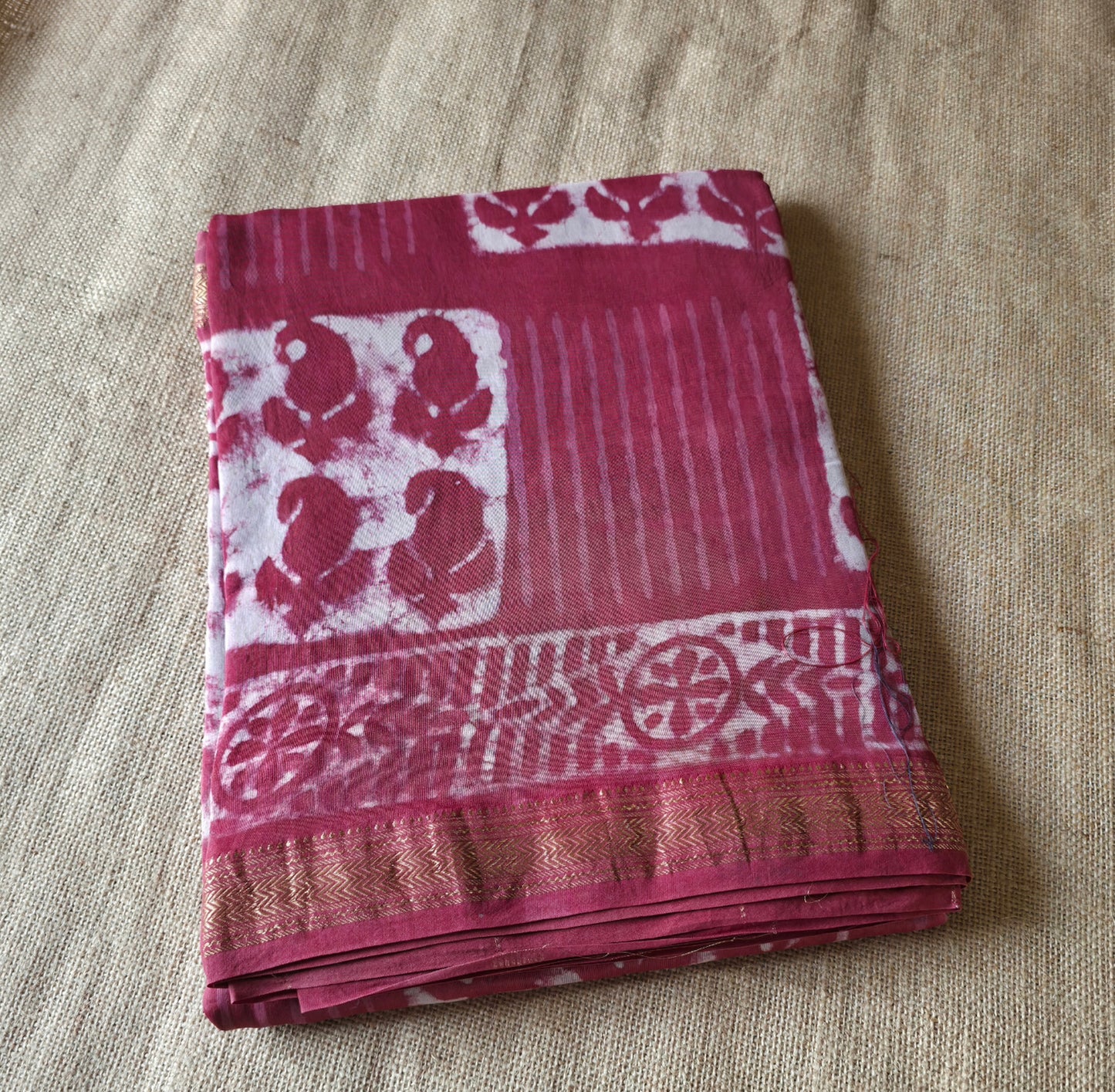 JD000009 - Geometrical Pure Maheshwari Silk Saree