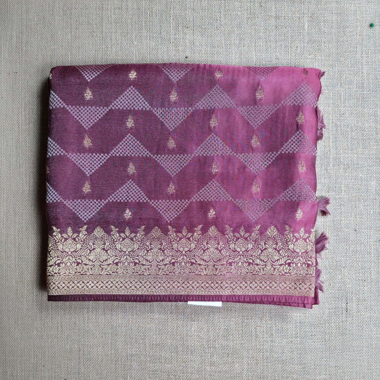 UP000154 Banaraso Semi Crepe Silk Gold Butti