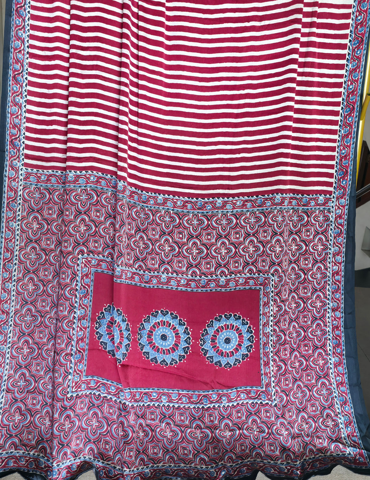 GJ000019 -Ajrakh Printed Silk Saree