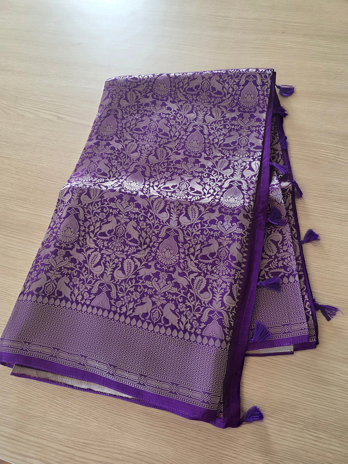 Purple Banarasi Shikargah weave