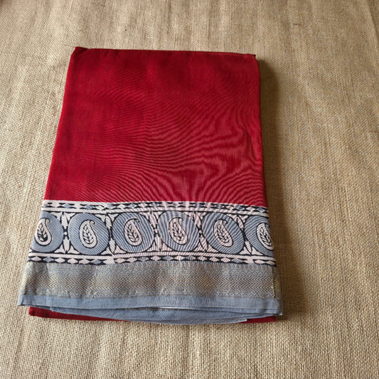 JD000006 - Geometrical Pure Maheshwari Silk Saree