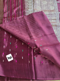 Burgandy Pure Banana Silk with Meenakari work
