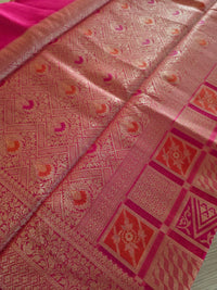 Rani Pink with gold zari weave