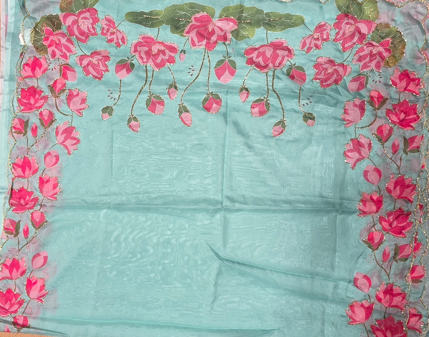 JD000491 Soft Organza with Lotus design