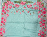 JD000491 Soft Organza with Lotus design