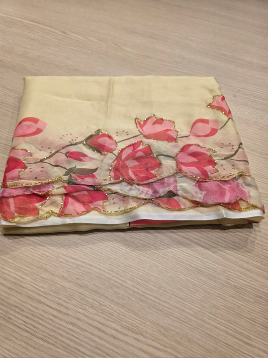 JD000493 Soft Organza - Lotus design
