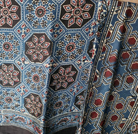 WB00026 Ajrakh Handblock Printed Saree