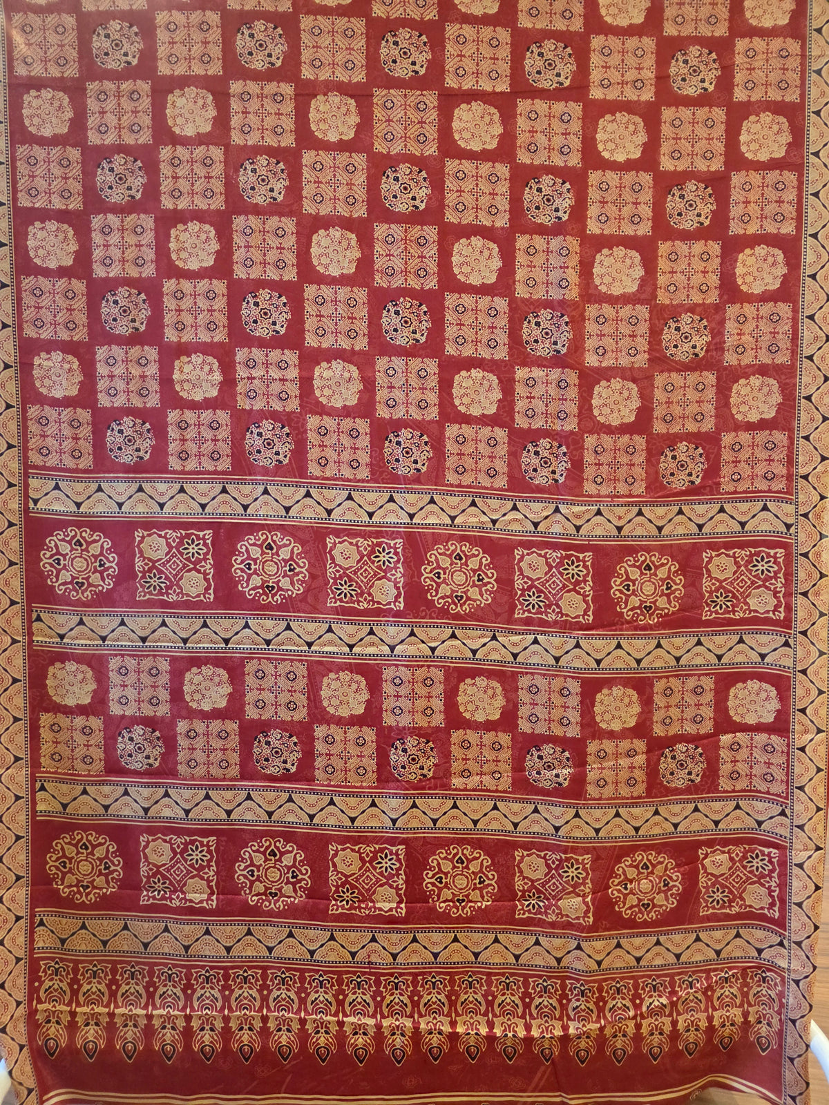 JD000576  Red Modal Ajrakh Plain