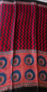 WB00027 Ajrakh Handblock Printed Saree