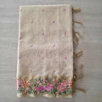 UP000228 Tussar with thread embroidery