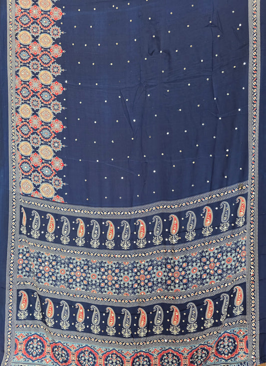 JD000479 Modal Ajrakh with mirror work