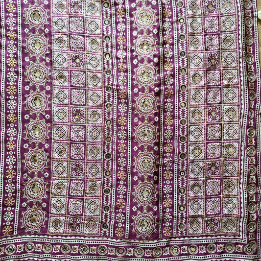JD000014 - Ajrakh Modal Silk with Mirror Work