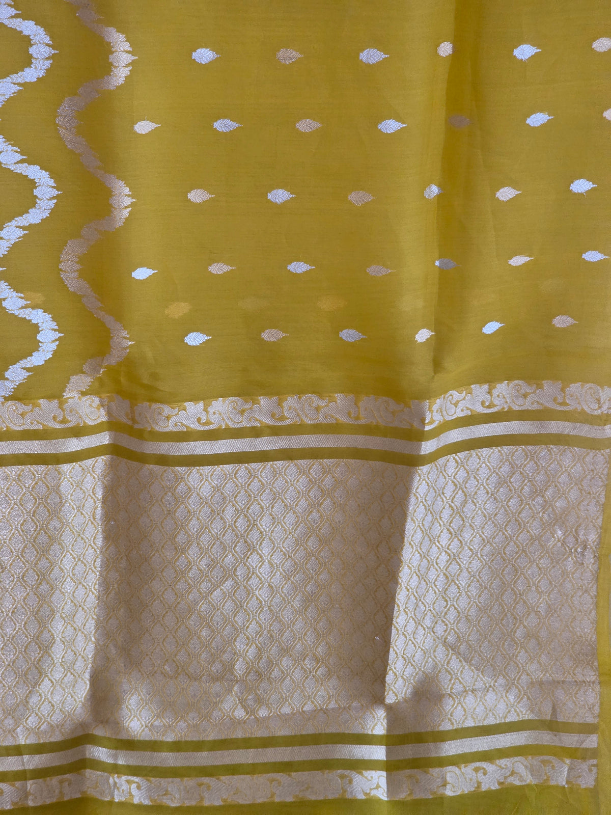 Pure Organza Yellow sonarupa zari