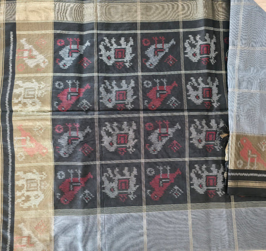UP000221 Tussar Contrast Border