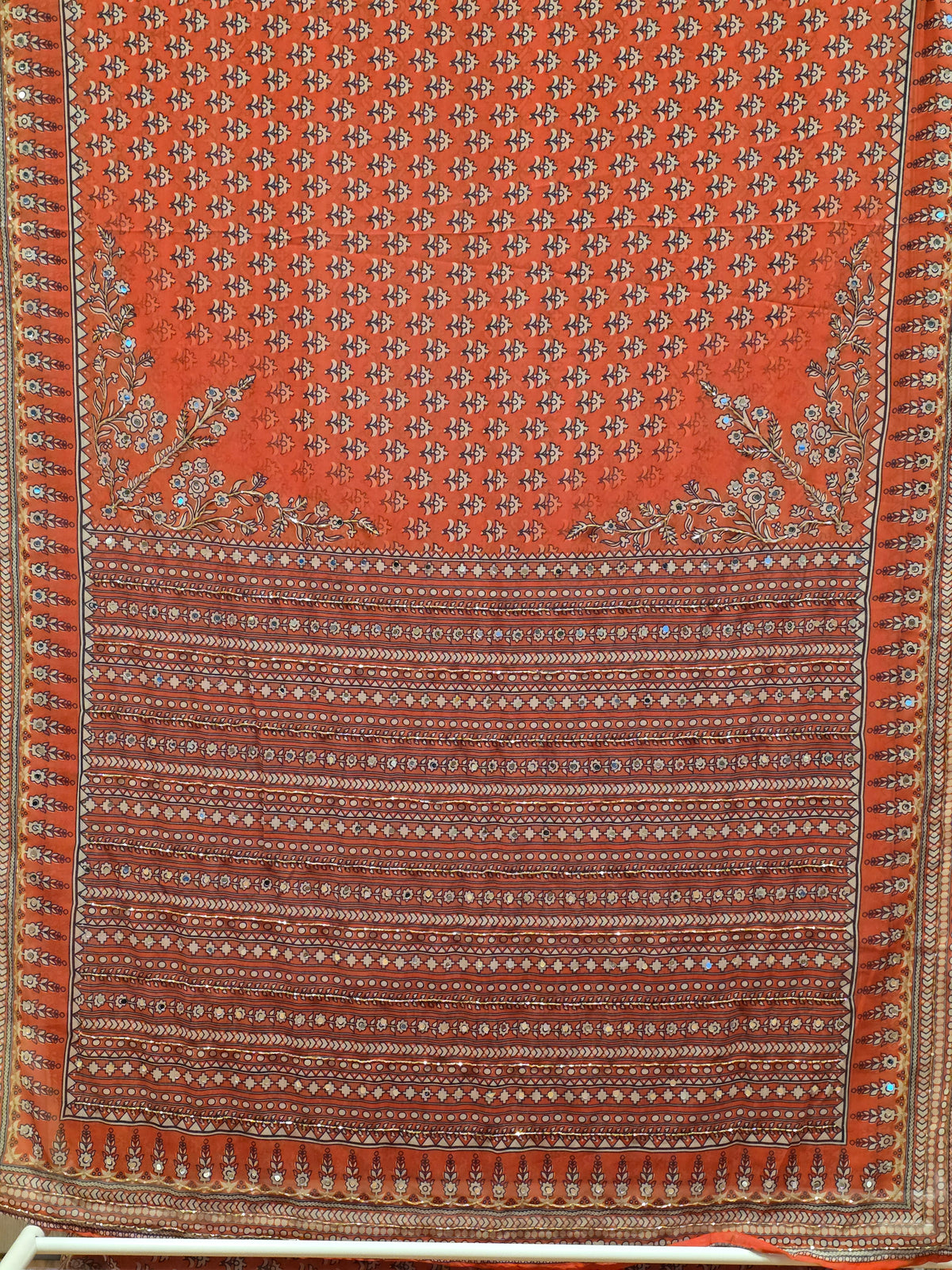 Soft Georgette with Mirror work and hand cutdana