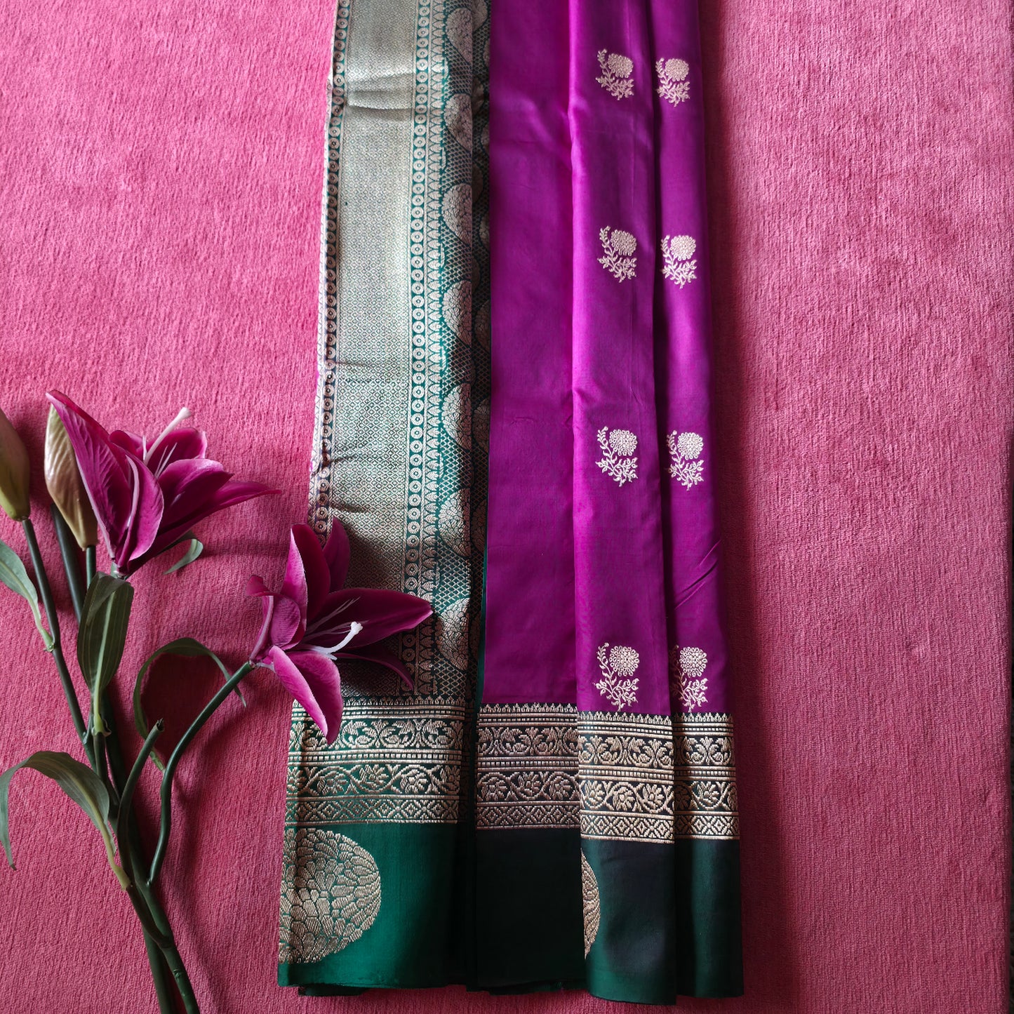 UP000217 - Pure Banarasi Katan / Satin Boder