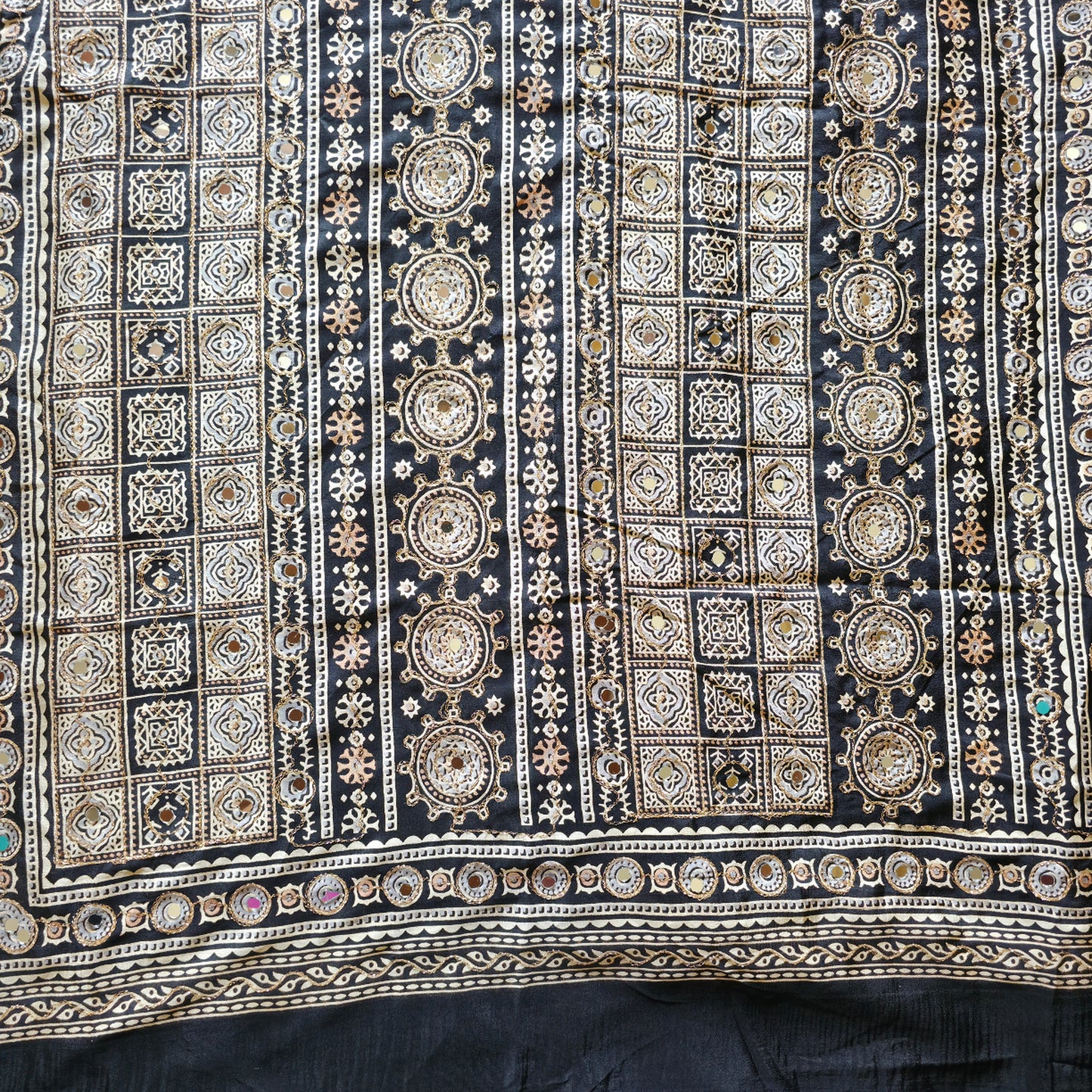 JD000016 - Ajrakh Modal Silk with Mirror Work