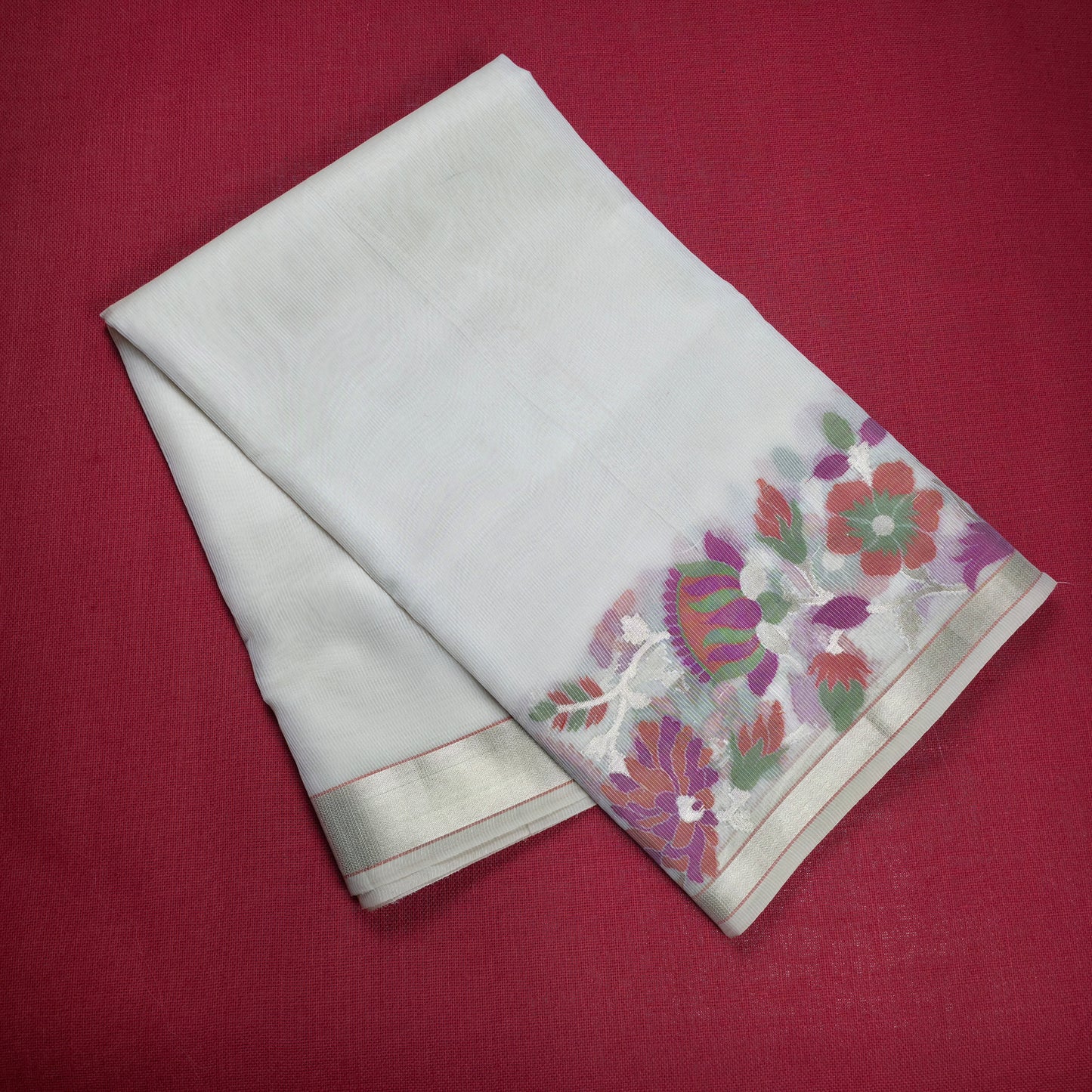 UP000145 Banarasi Semi Kora Silk
