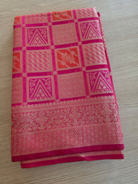 Rani Pink with gold zari weave