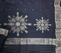 UP000146 - Banarasi Semi Silk Black with Meenakari