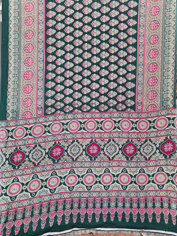 JD000523 Semi Modal Ajrakh Green