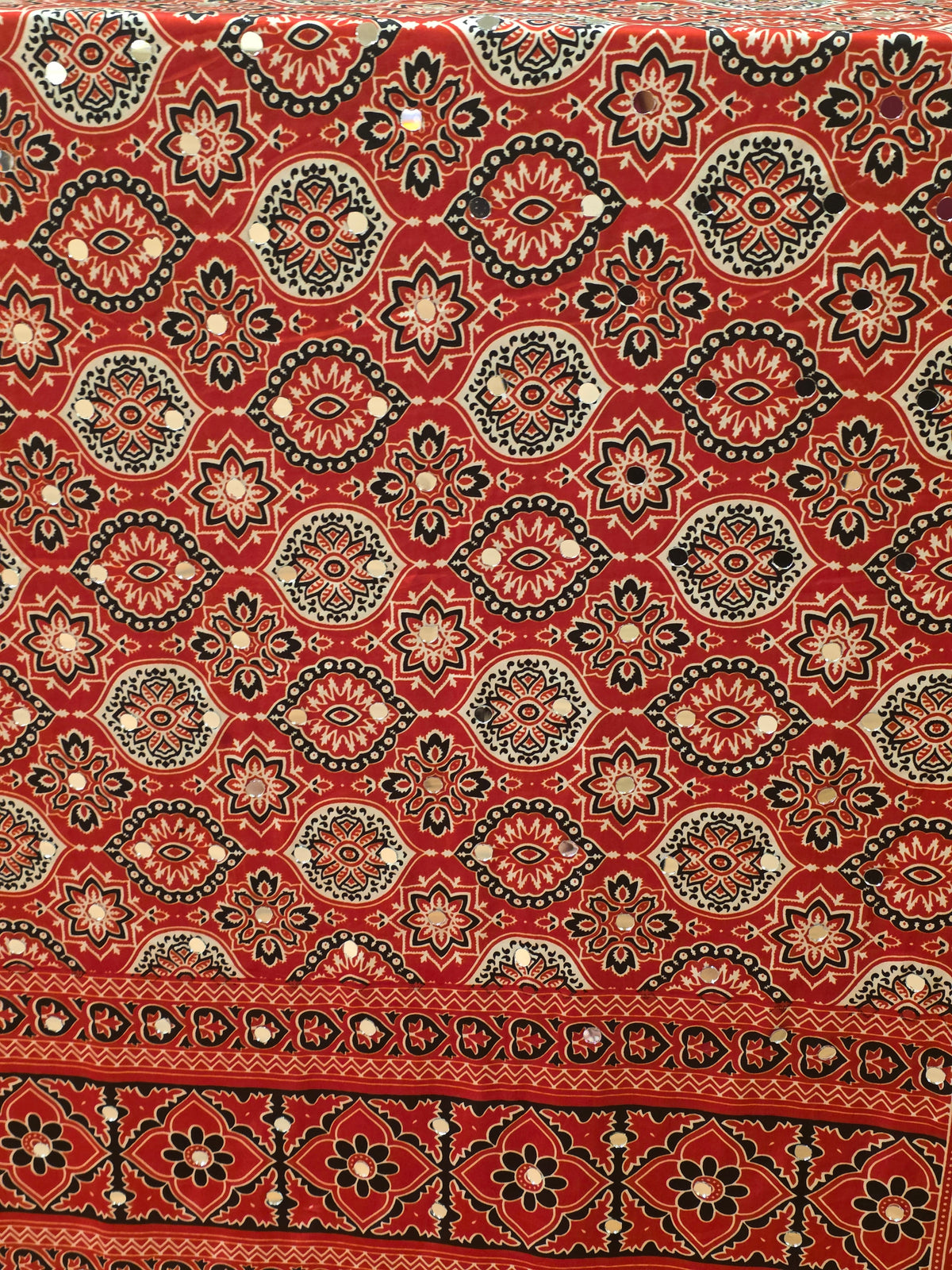 JD000327 Ajrakh Mirror work Red n Black design