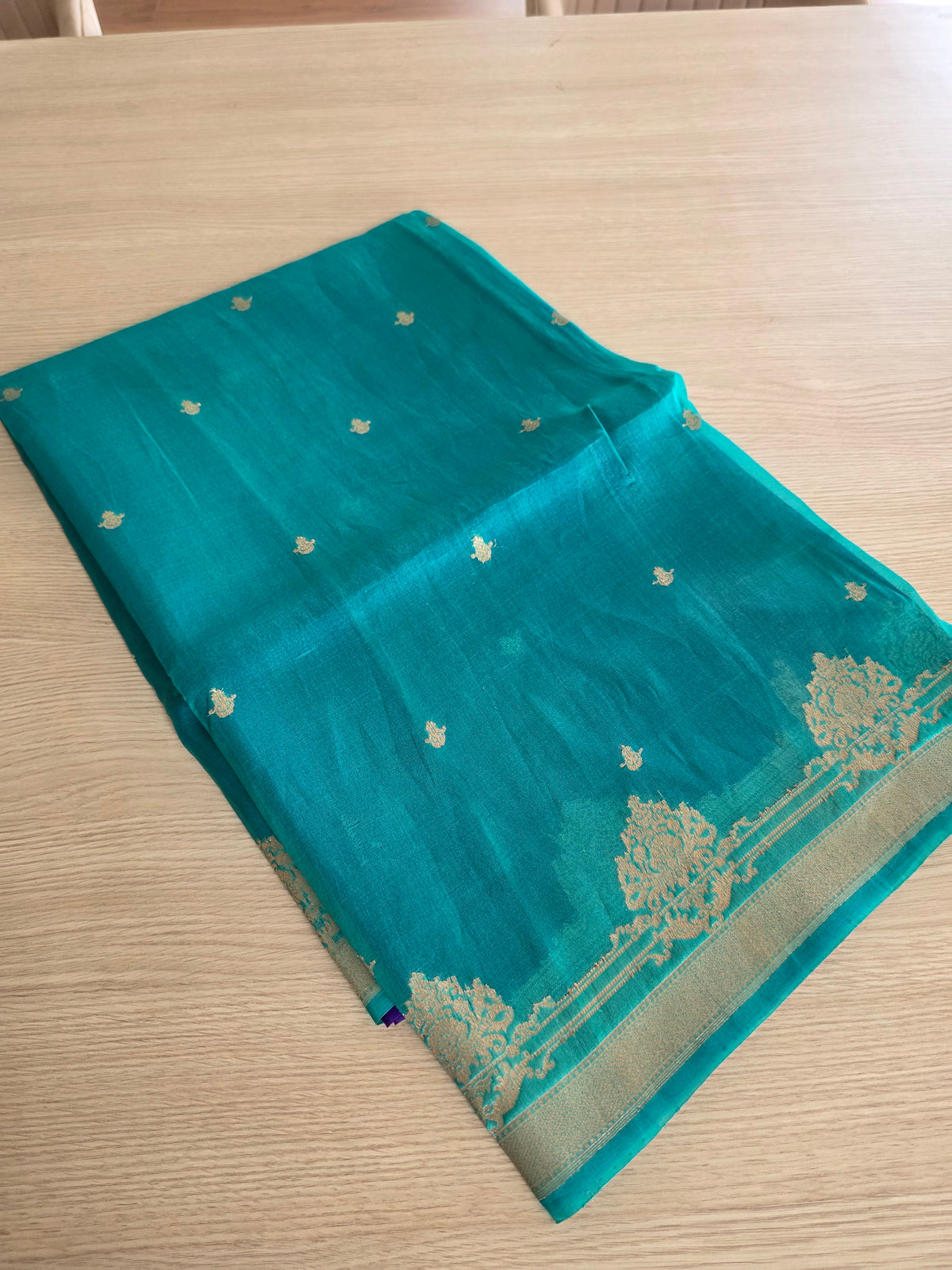 Pure Organza in Turqoise n Purple combination