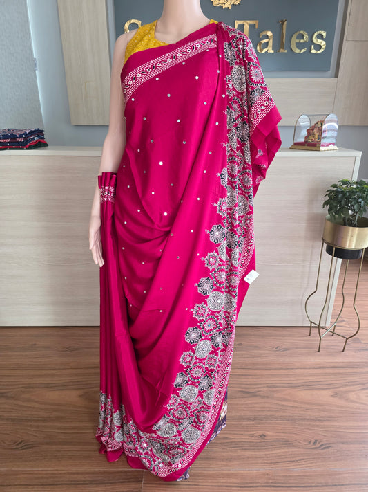 JD000480 Modal Ajrakh with mirror work