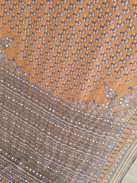 Yellow Georgette Saree with Real Mirror & Cutdana Work