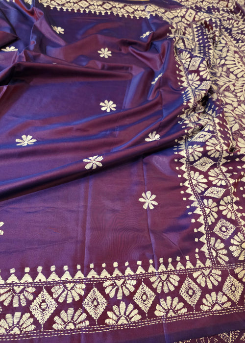 Blue Kantha Stitch