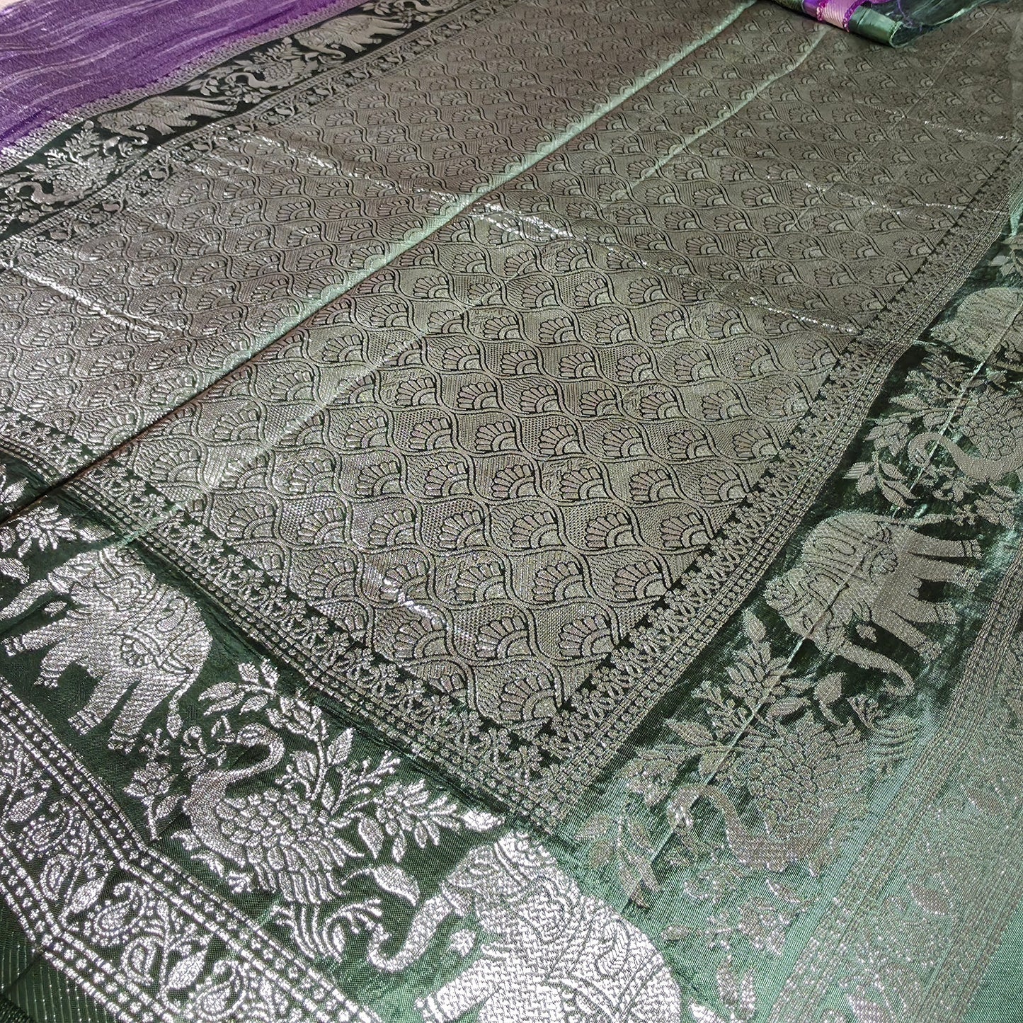 UP000129 - Banarasi Pure Silk Organza with Blended Satin