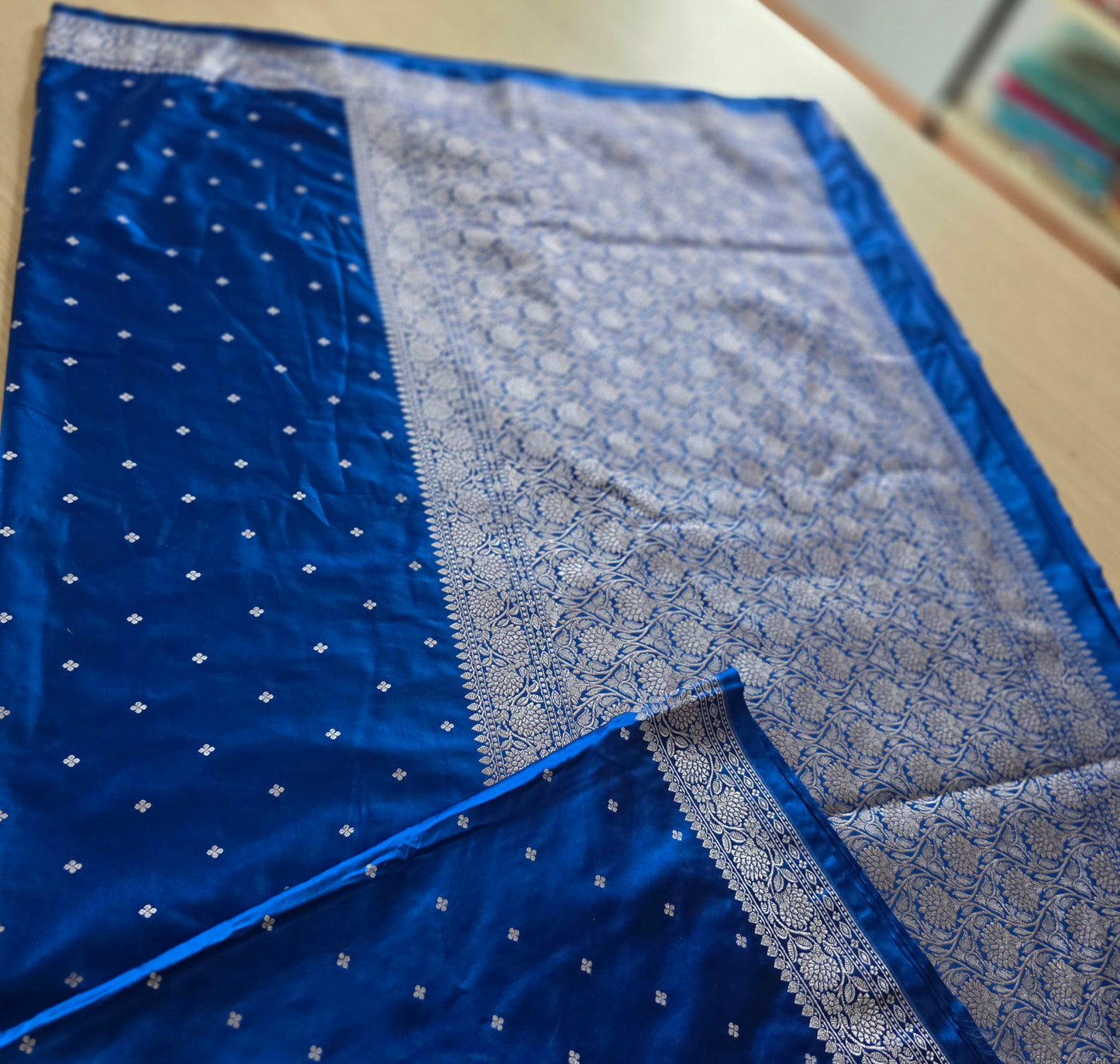 UP000341 Mashru Silk Blue
