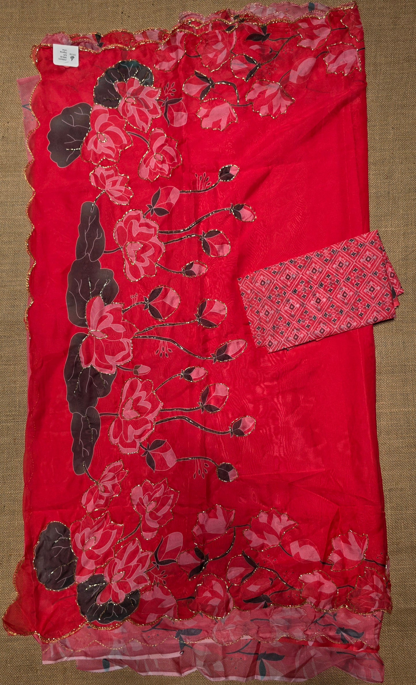 JD000492 Soft Organza with Lotus design
