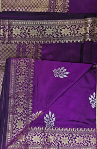 UP000016 - Purple Banarasi Pure Silk - Katan Silk