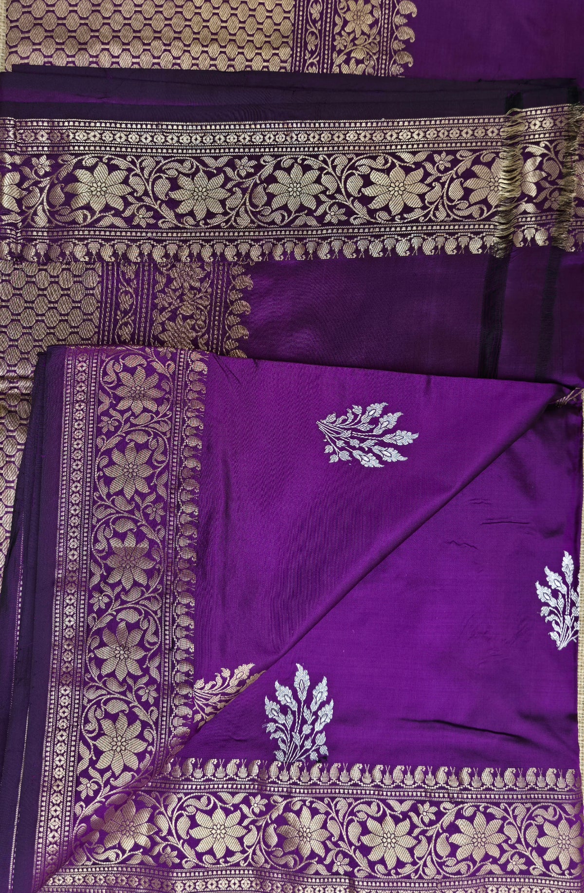 UP000016 - Purple Banarasi Pure Silk - Katan Silk