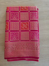 Rani Pink with gold zari weave