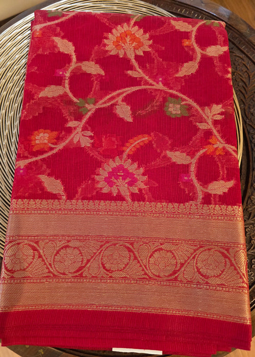 Red with Jaal weave