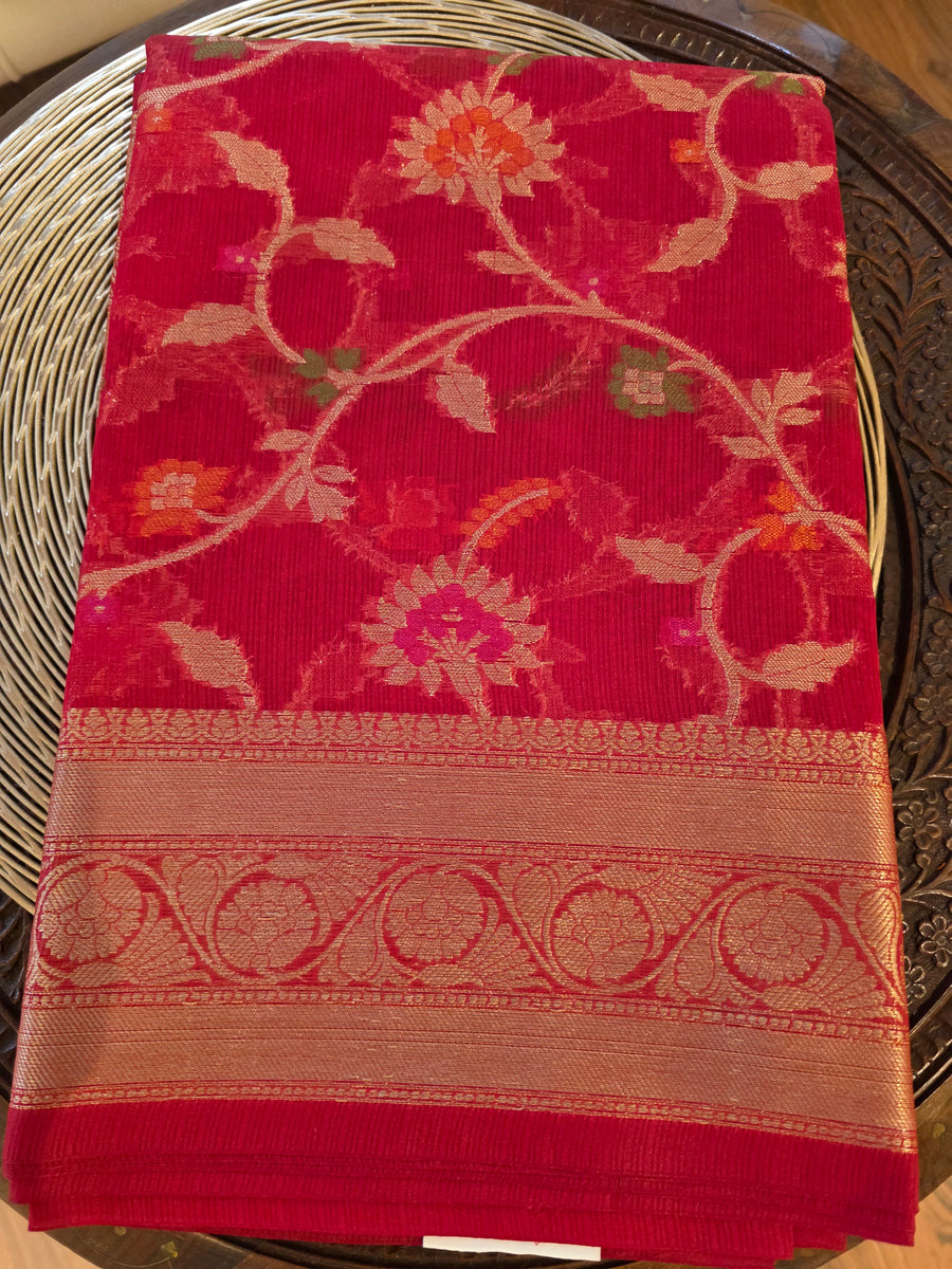 Red with Jaal weave