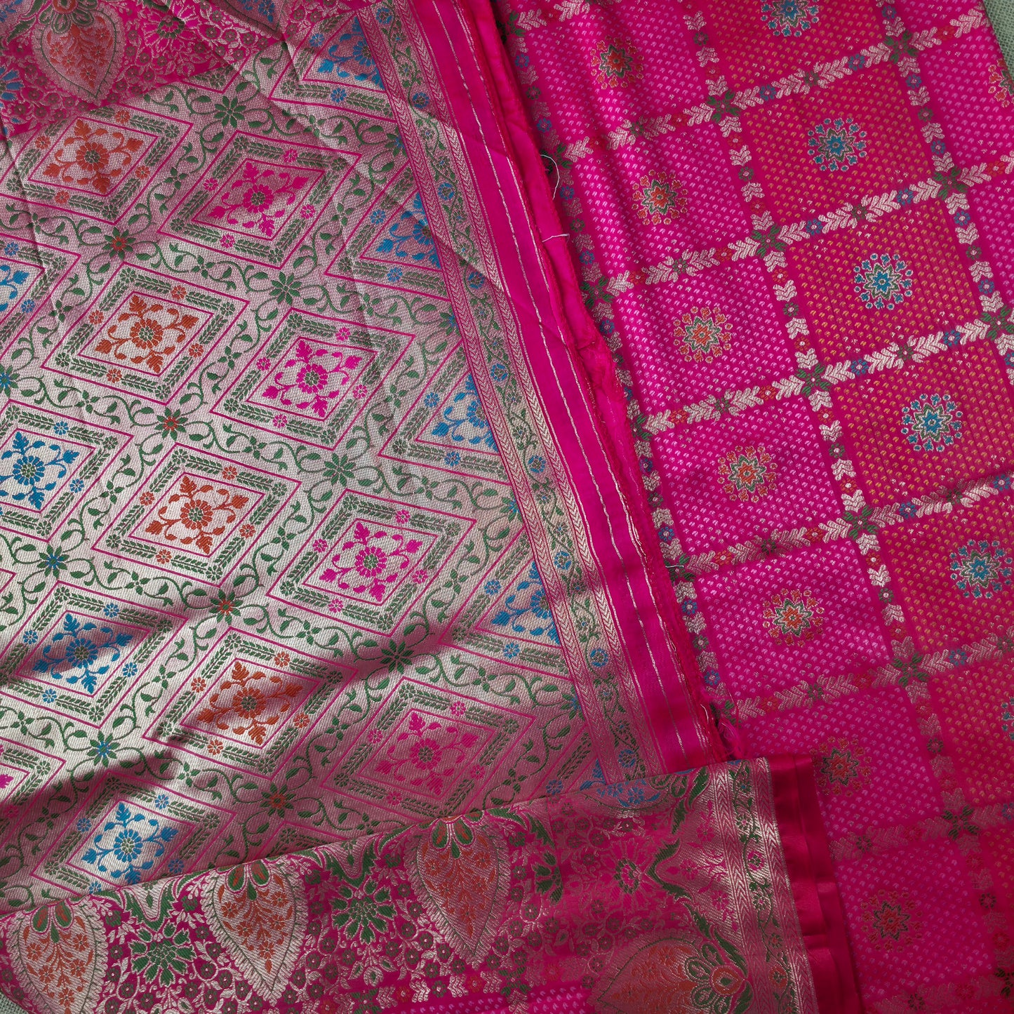 UP000161 - Banarasi Kora Silk with Meenakari