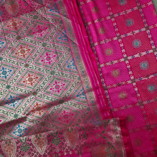 UP000161 - Banarasi Kora Silk with Meenakari