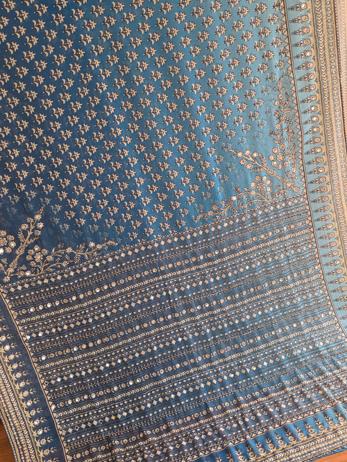 Georgette Saree with Real Mirror & Cutdana Work