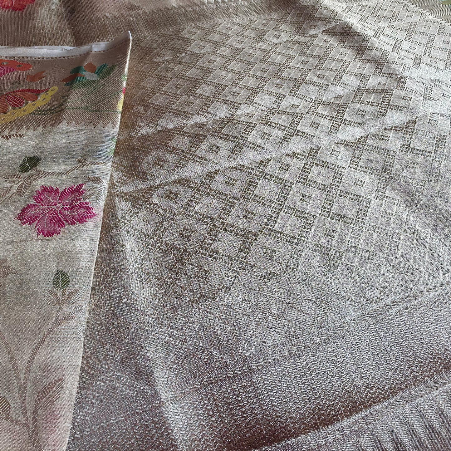 UP000130 - Banarasi Pure Golden Tissue Silk Jamdani