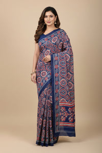 JD000130 Pure Modal Ajrakh with mirror Blue