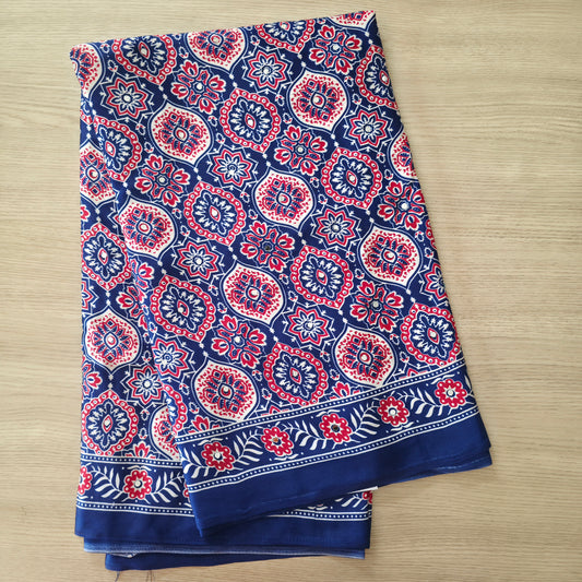 JD000130 Pure Modal Ajrakh with mirror Blue